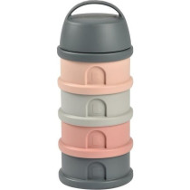 BEABA, Boîte doseuse, 4 compartiments, mineral grey / pink