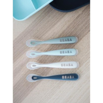 Cuilleres en silicone pour bébé BEABA - Lot de 4 - Souple et ergonom