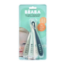 Cuilleres en silicone pour bébé BEABA - Lot de 4 - Souple et ergonom