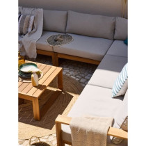 Salon de jardin d'angle modulable - Bois d'acacia - 9 personnes - LEVA