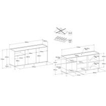 Ensemble meuble de salon - Meuble TV, table basse, buffet bas - MORPHO