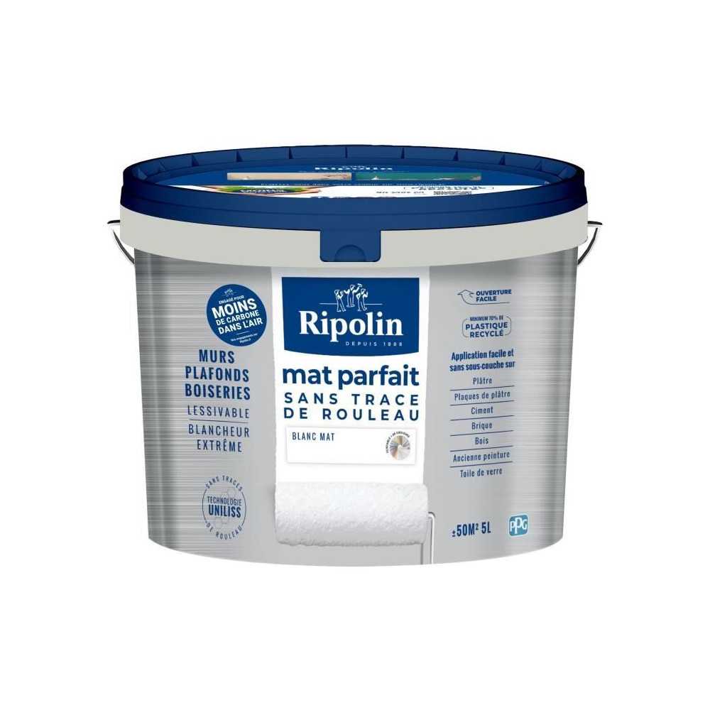Peinture murs & plafonds parfait - RIPOLIN - 441725 - Blanc - Mat - 5
