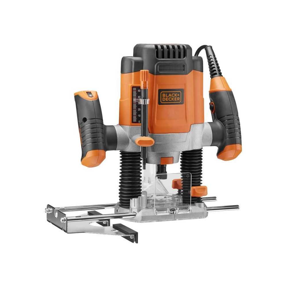 Défonceuse filaire 1200W BLACK+DECKER (Livrée avec 7 Accessoires) -