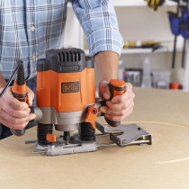 Défonceuse filaire 1200W BLACK+DECKER (Livrée avec 7 Accessoires) -