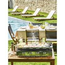 Plancha a gaz - 4 feux - BRASILIA - Tout inox - Surface cuisson - XXL