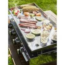 Plancha a gaz - 4 feux - BRASILIA - Tout inox - Surface cuisson - XXL