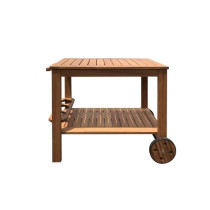 Desserte de jardin a roulettes en bois d'eucalyptus FSC - 93 x 49 x 74