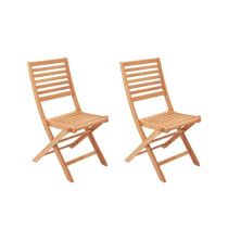 Lot de 2 chaises de jardin pliantes en Acacia FSC - 57 x 46,5 x 90 cm