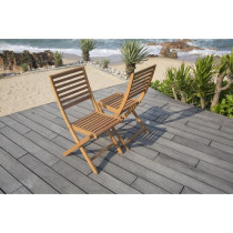 Lot de 2 chaises de jardin pliantes en Acacia FSC - 57 x 46,5 x 90 cm