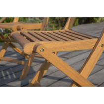 Lot de 4 chaises de jardin pliantes en Acacia FSC - 47 x 57,5 x H.89,5
