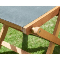 Lot de 4 chaises de jardin en bois d'acacia FSC et assise textilene -