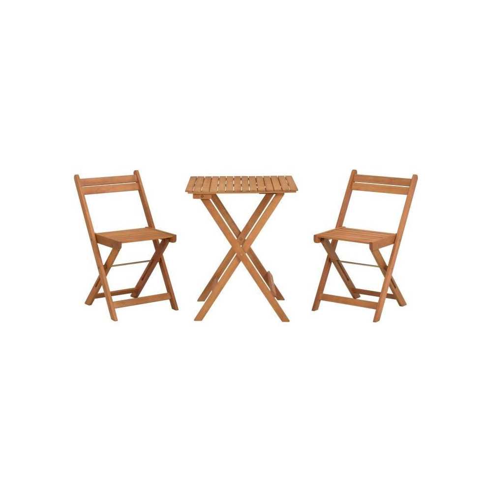 Set bistrot en bois d'acacia FSC - Composé d'une table carrée et de