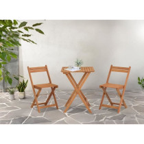 Set bistrot en bois d'acacia FSC - Composé d'une table carrée et de