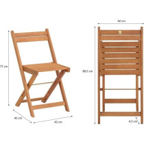 Set bistrot en bois d'acacia FSC - Composé d'une table carrée et de