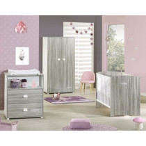 Chambre bébé complete - Lit 120x60, commode a langer et armoire - BA