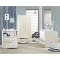 Chambre bébé complete - Lit 120x60, commode a langer et armoire - BA