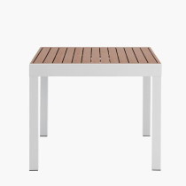 Table de jardin extensible - Rectangulaire - Aspect bois - Aluminium -