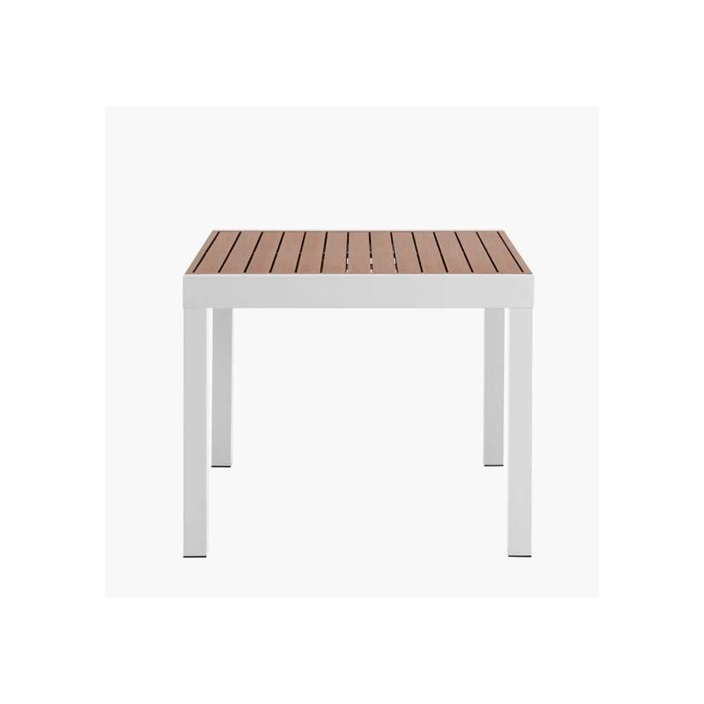 Table de jardin extensible - Rectangulaire - Aspect bois - Aluminium -