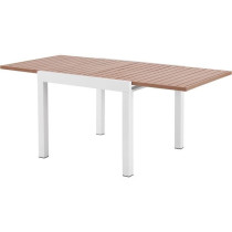 Table de jardin extensible - Rectangulaire - Aspect bois - Aluminium -