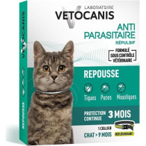 VETOCANIS Collier antiparasitaire réfléchissant chat - Protection 3