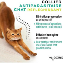 VETOCANIS Collier antiparasitaire réfléchissant chat - Protection 3
