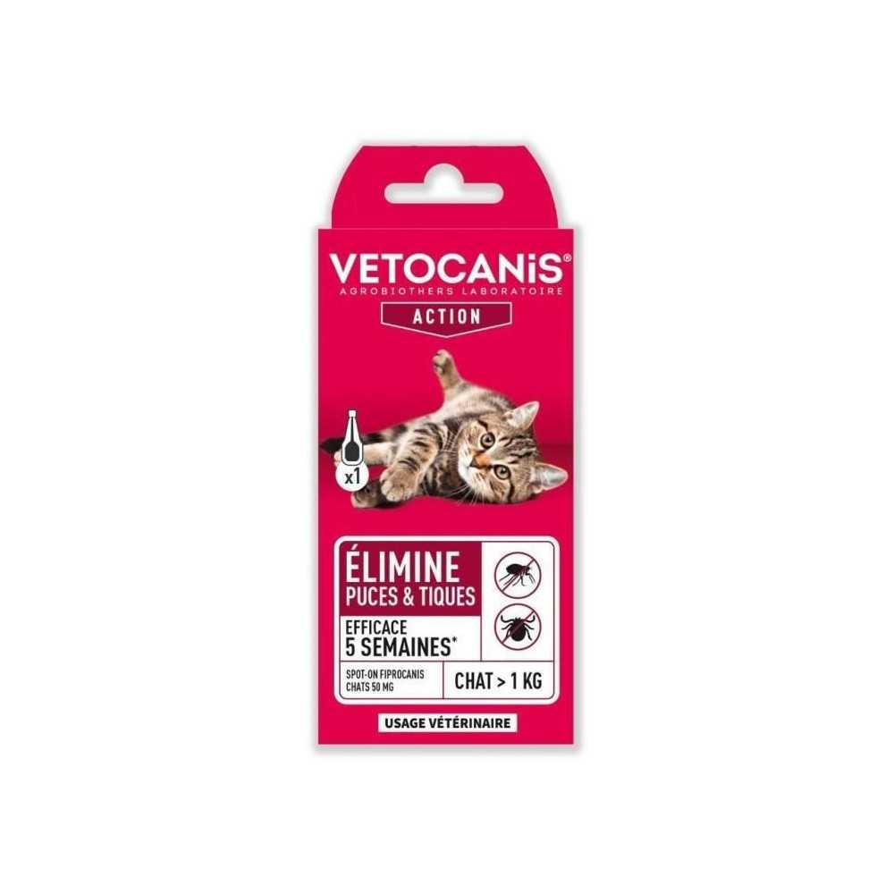 VETOCANIS Pipette Spot on Fipronil, Anti puces et Anti-Tiques - Pour C