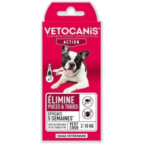 VETOCANIS Pipette Spot-on Fipronil, Anti-Puces et Anti-Tiques - Pour p