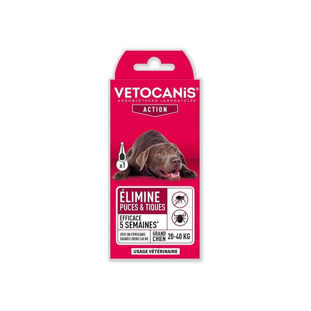 VETOCANIS Pipette Spot-on Fipronil - Anti-Puces et Anti-Tiques - Pour