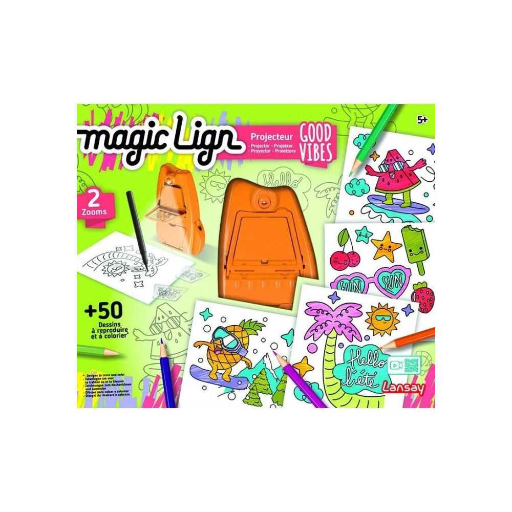 Magic Lign - LANSAY - Projecteur Good vibes - 50 illustrations - Des 5
