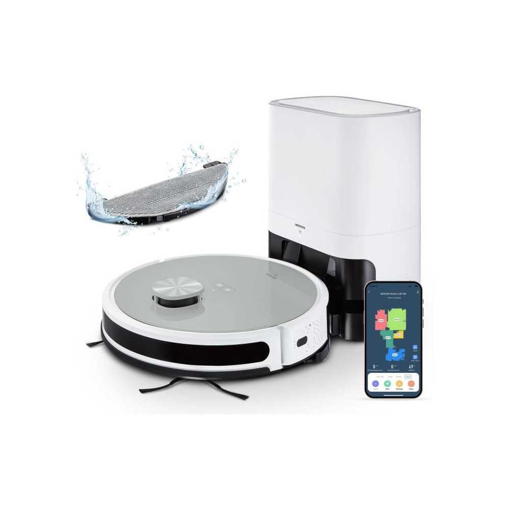 MEDION X21 SW - Robot Aspirateur Laveur avec Station de Vidange - Navi