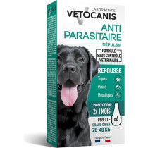 VETOCANIS 4 Pipettes anti-puces et anti-tiques - Pour grand chien 20-4