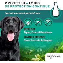 VETOCANIS 4 Pipettes anti-puces et anti-tiques - Pour grand chien 20-4