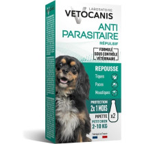 VETOCANIS 2 Pipettes anti-puces et anti-tiques - Pour petit chien 2-10