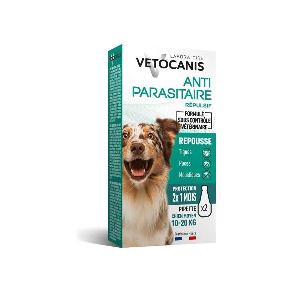 VETOCANIS 2 Pipettes anti-puces et anti-tiques - Pour chien 10-20 kg -