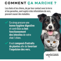 VETOCANIS Sirop contre les vers - 125 ml - Pour chien et chat