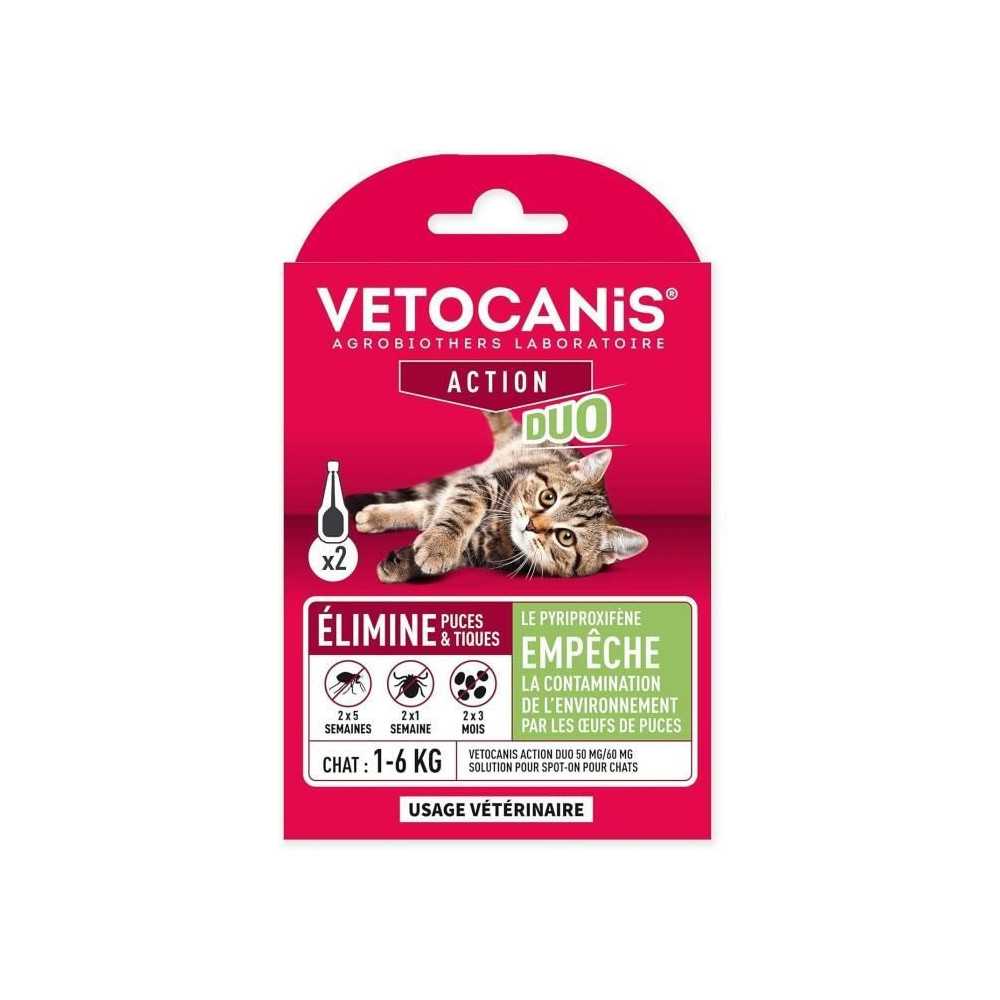 VETOCANIS Pipettes Anti-puces et anti-tiques Duo - 2 pipettes pour 5 s