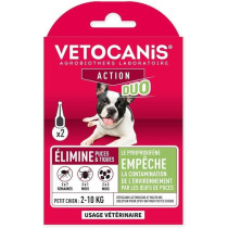 VETOCANIS Duo Spot on, Anti-puces et Anti-tiques pour petit chien, 2 p