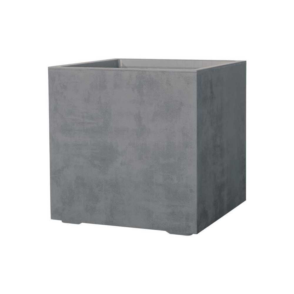 Pot de fleur Cube DEROMA - Millennium R - Ashgrey - A réserve d'eau -
