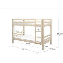 Lits superposés séparables enfant - 2x90x200 cm - Pin massif naturel