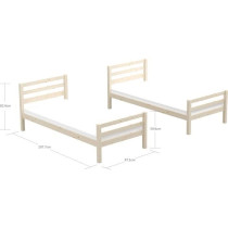 Lits superposés séparables enfant - 2x90x200 cm - Pin massif naturel