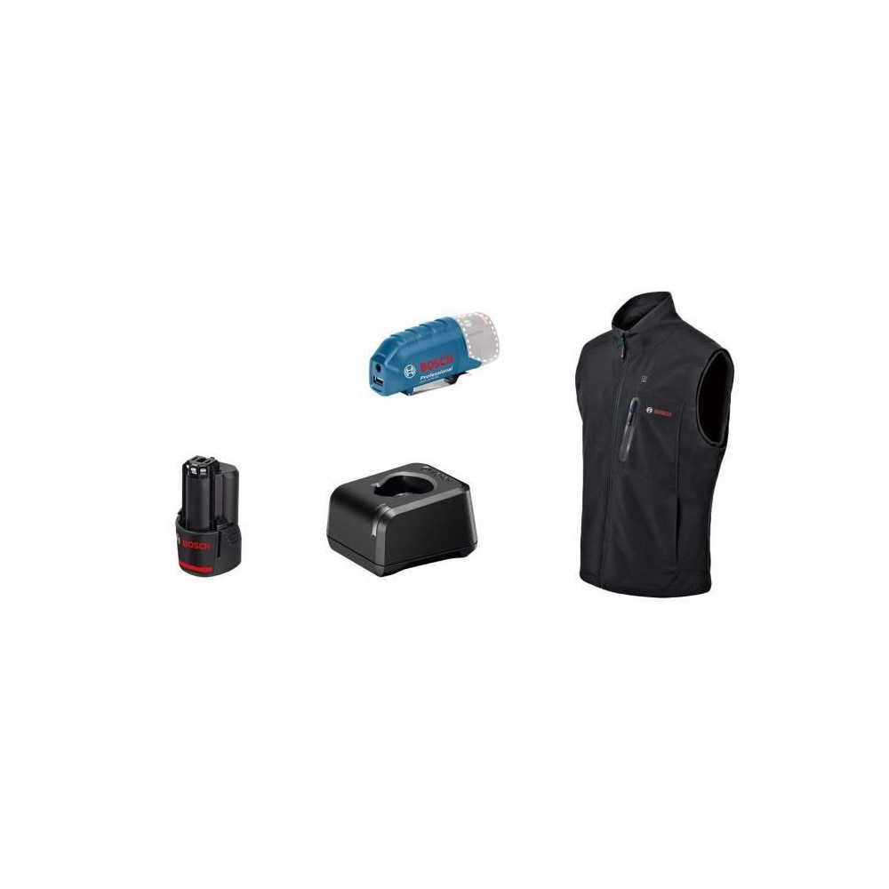 Veste chauffante Bosch Professional GHV 12+18V XA taille M, avec batte