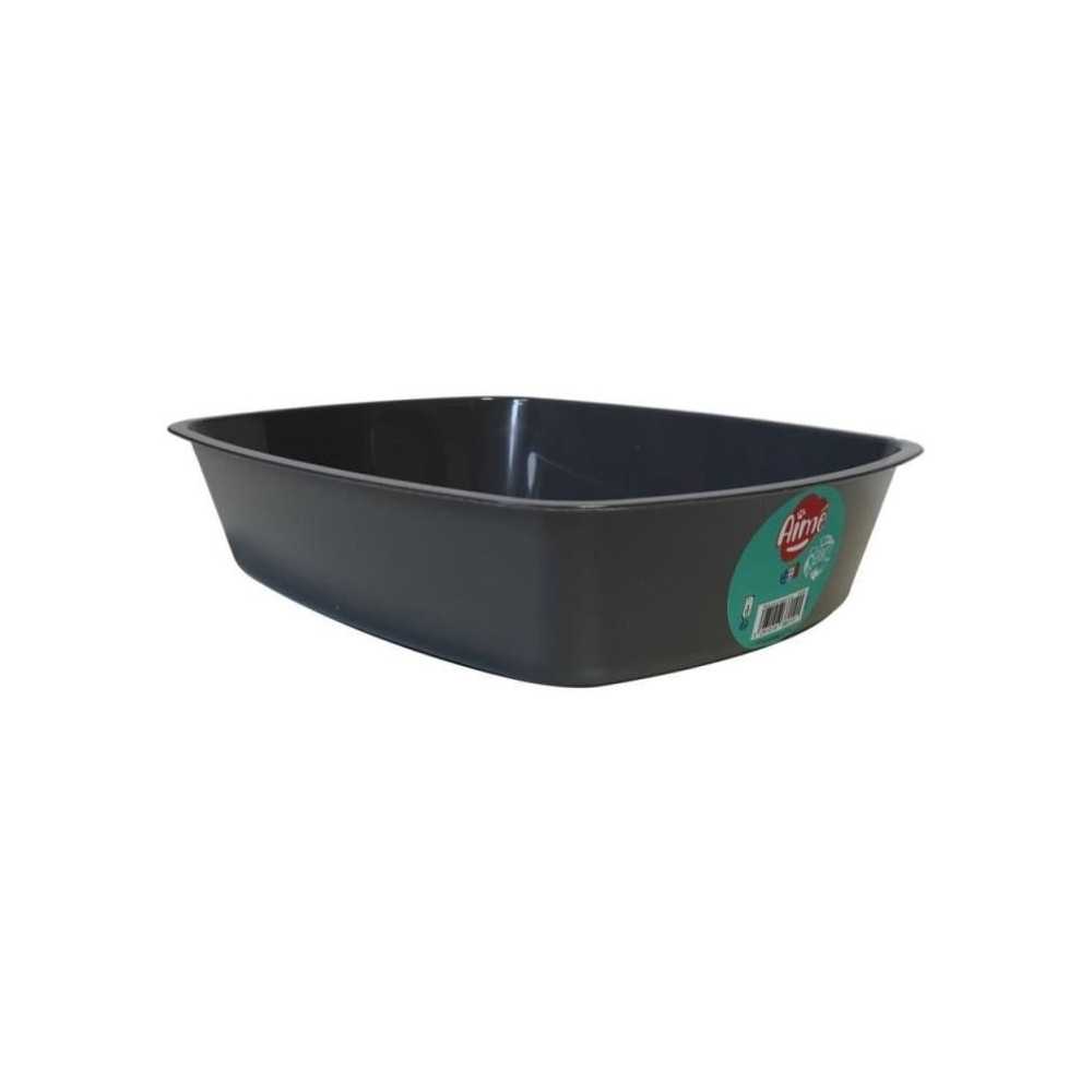 AIME Bac a litiere sans rebord - Bords arrondies - 43 x 31 x 10 cm - P