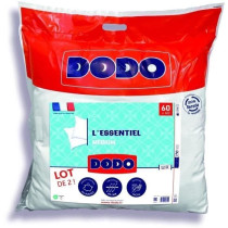 DODO Lot de 2 Oreillers Médium - L'ESSENTIEL - 60x60 cm - 100% Polyes