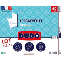 DODO Lot de 2 Oreillers Médium - L'ESSENTIEL - 60x60 cm - 100% Polyes