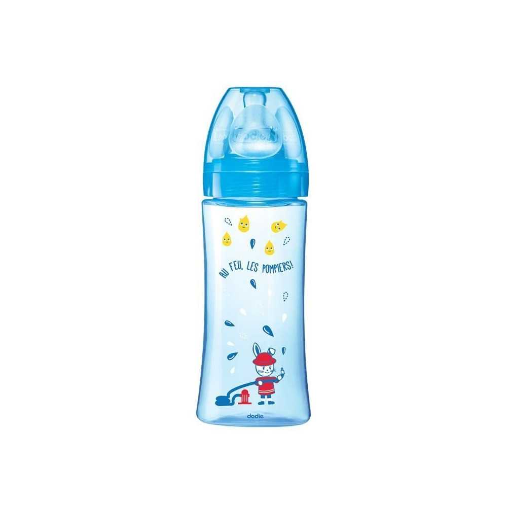 Biberon Dodie Initiation+ Anti-Coliques 3 Vitesses Bleu Pompier 330ml