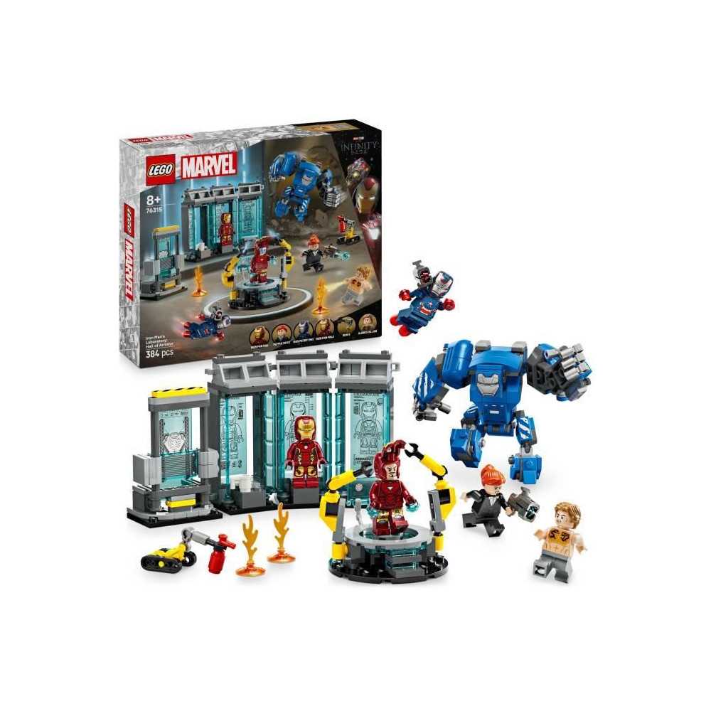 LEGO Marvel 76315 Le Laboratoire d'Iron Man : la Salle des Armures - J