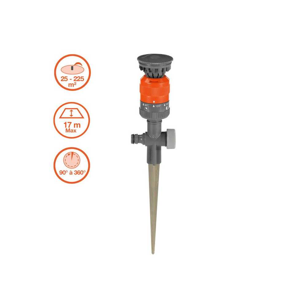 GARDENA Arroseur circulaire Vario Comfort – Surface 225m² max – P