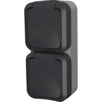 Double prise - QUARX - Aqua Pro - Extérieure, verticale, IP55, 250V,