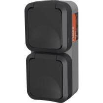 Double prise - QUARX - Aqua Pro - Extérieure, verticale, IP55, 250V,