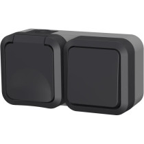 Double prise - QUARX - Aqua Pro - Extérieure, verticale, IP55, 250V,
